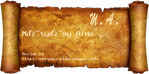Mátyásy Alda névjegykártya